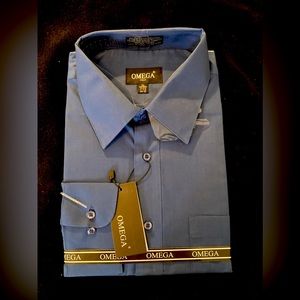 Omega Royal Blue Men’s Shirt 17-17 1/2 34-35 XL